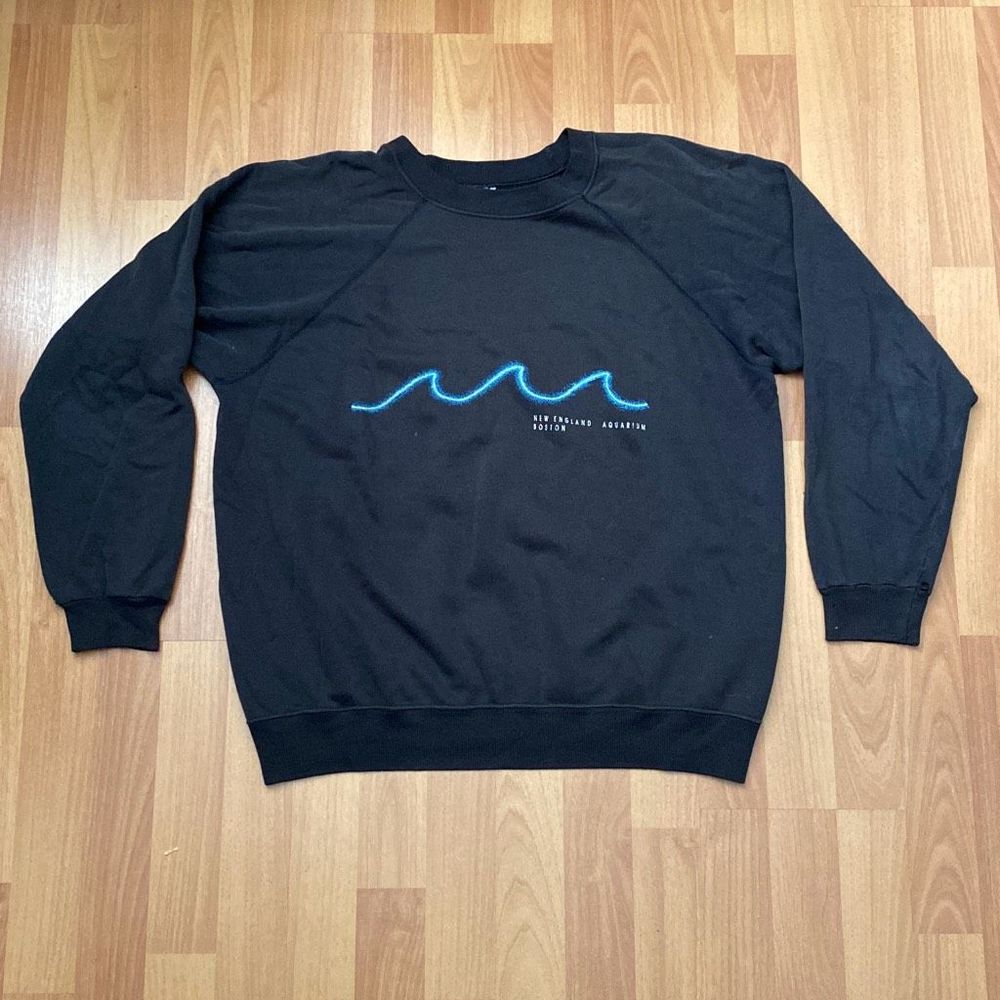 Vintage 80s Hanes Sweatshirt New England Aquarium Boston Men Large Made in USA